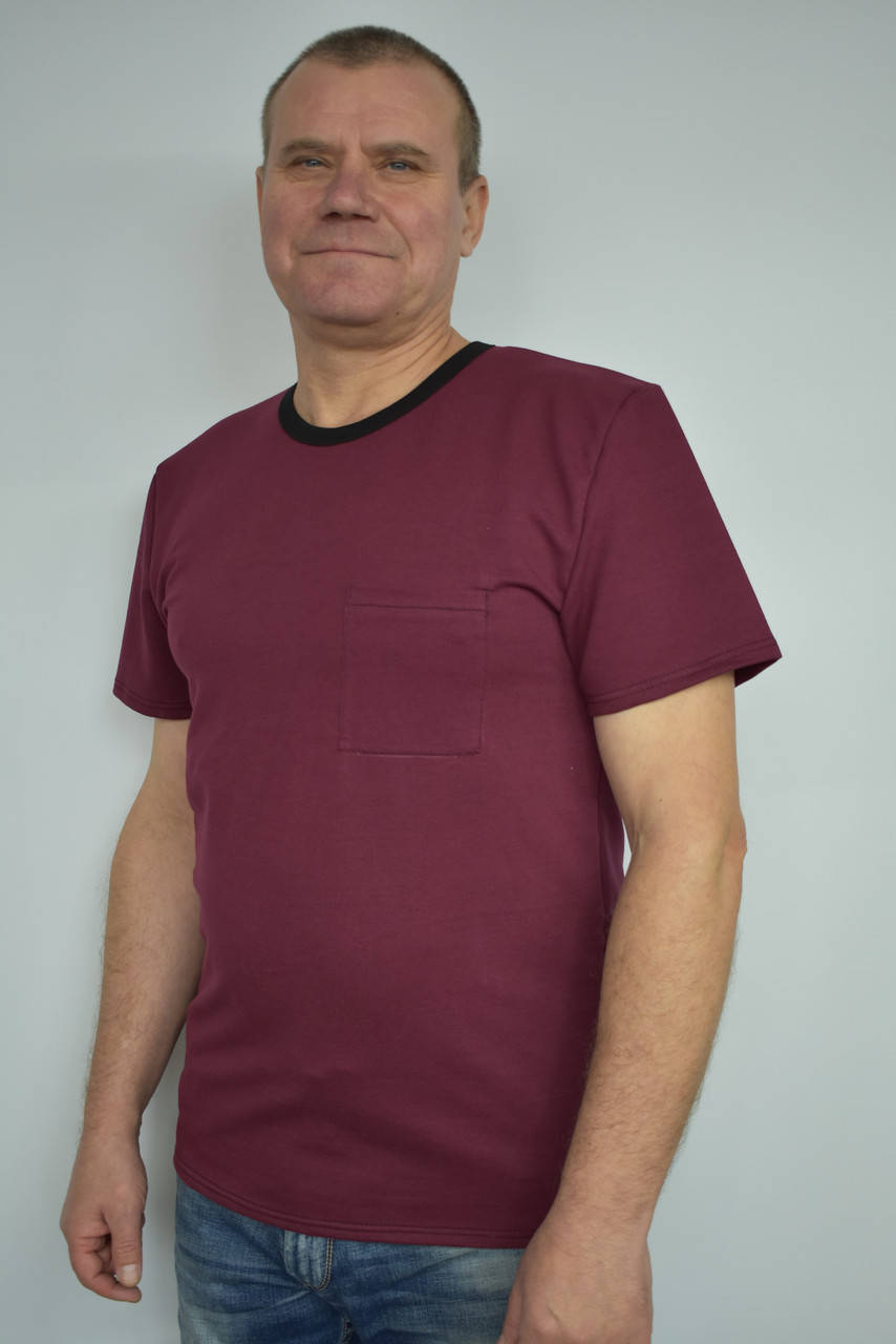 

Футболка винного цвета с черным кантиком 58, 3XL