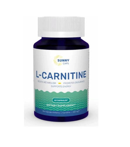 

L-карнитин, L-carnitine Powerfull, Sunny Caps, 250 мг, 60 капсул (SUN-530654)