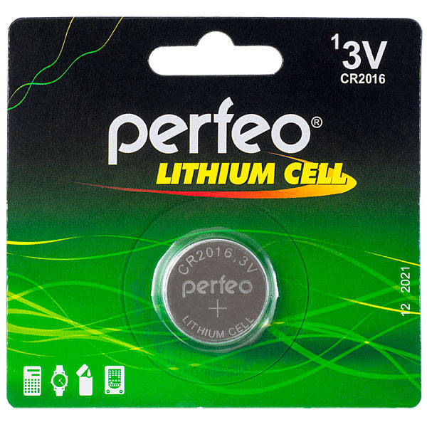 

Батарейка Perfeo CR2016 3V, Lithium, blister/1