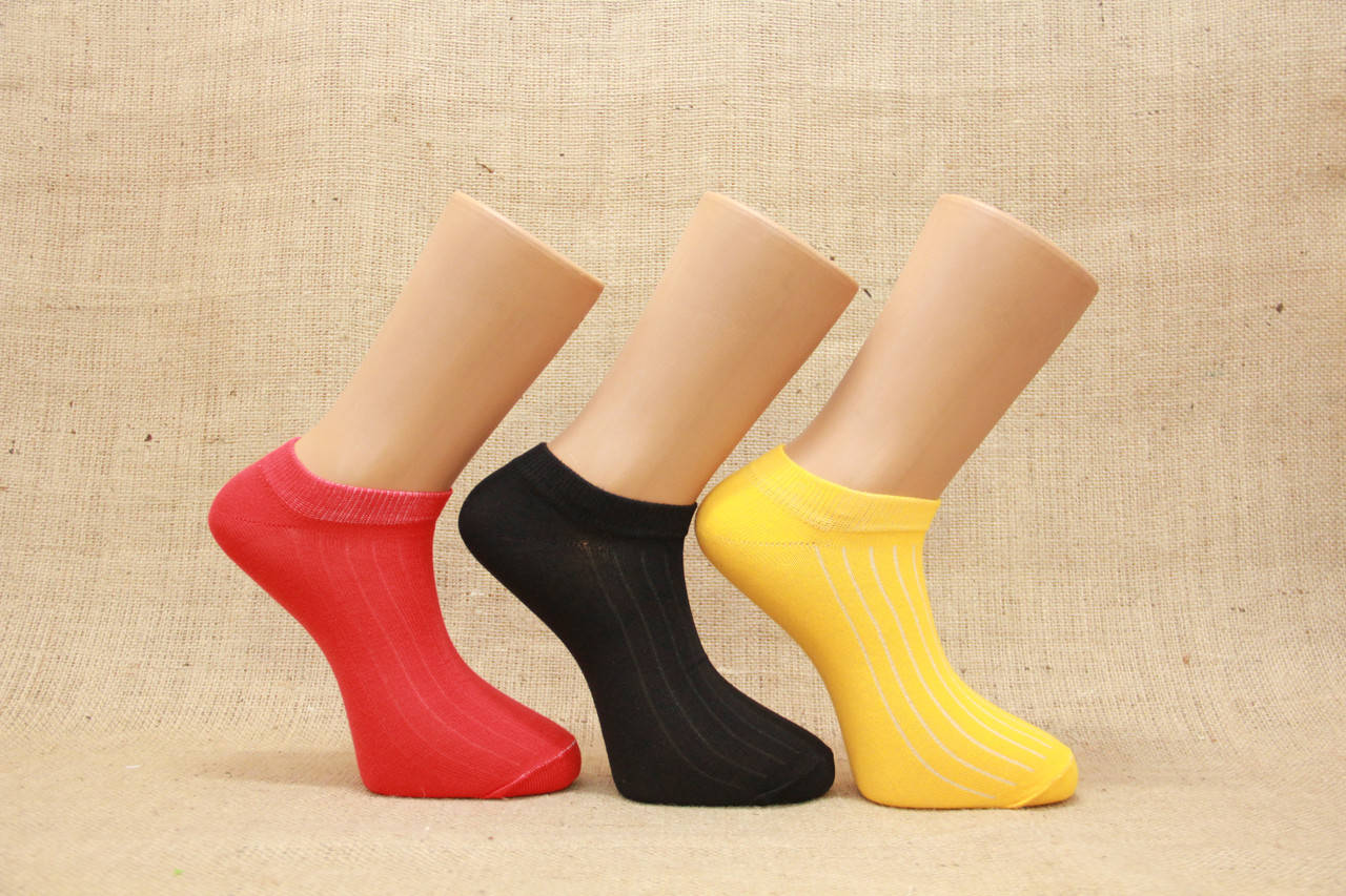 

Мужские носки короткие с хлопка в рубчик КЛ 41-44 цветные в рубчик