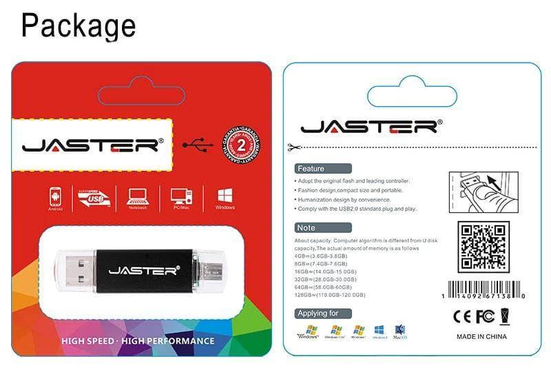 

Флеш память 64 гб USB 2.0 Flash Drive 64 Gb JASTER Micro Usb Чёрный