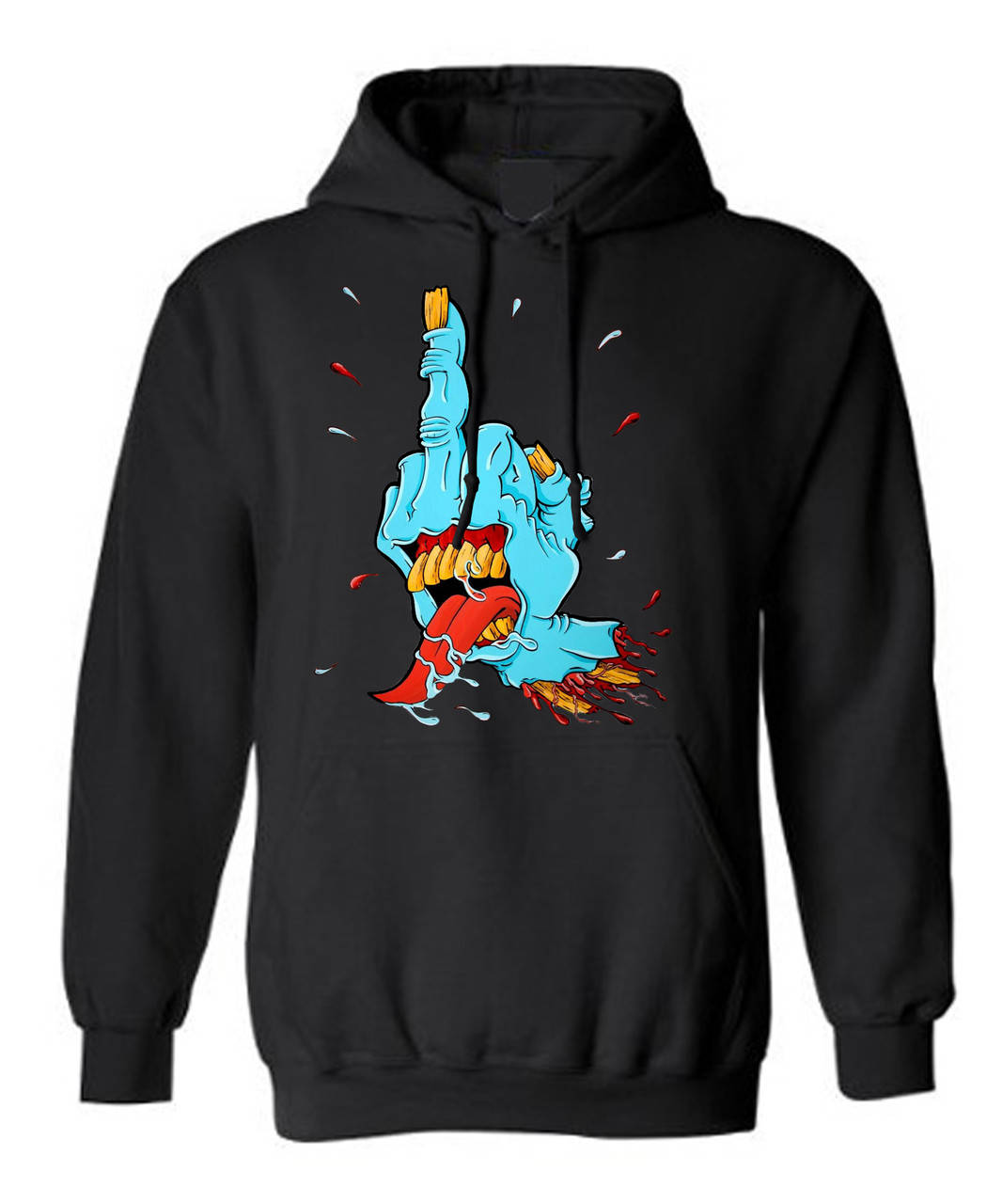 

Толстовка кенгуру« Screaming Hand » арт, Черный