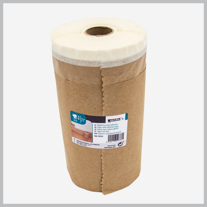 

Бумага защитная с малярной лентой 45м х 30см Vaiven SPAIN