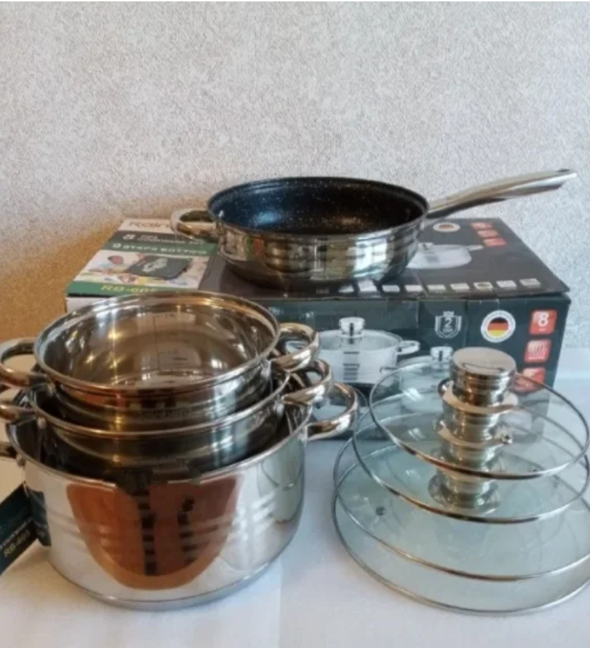 

Набор кастрюль из нержавеющей стали Rainberg RB-605 8 предметов Германия