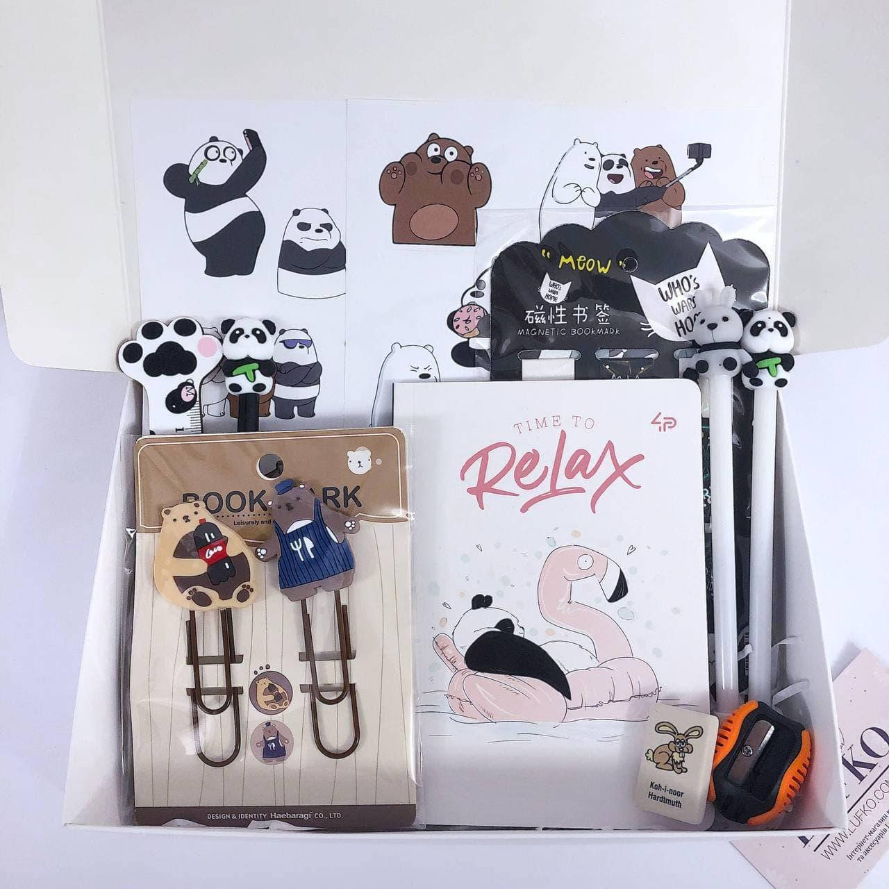 

Подарочный бокс канцелярии Panda S, Разные цвета