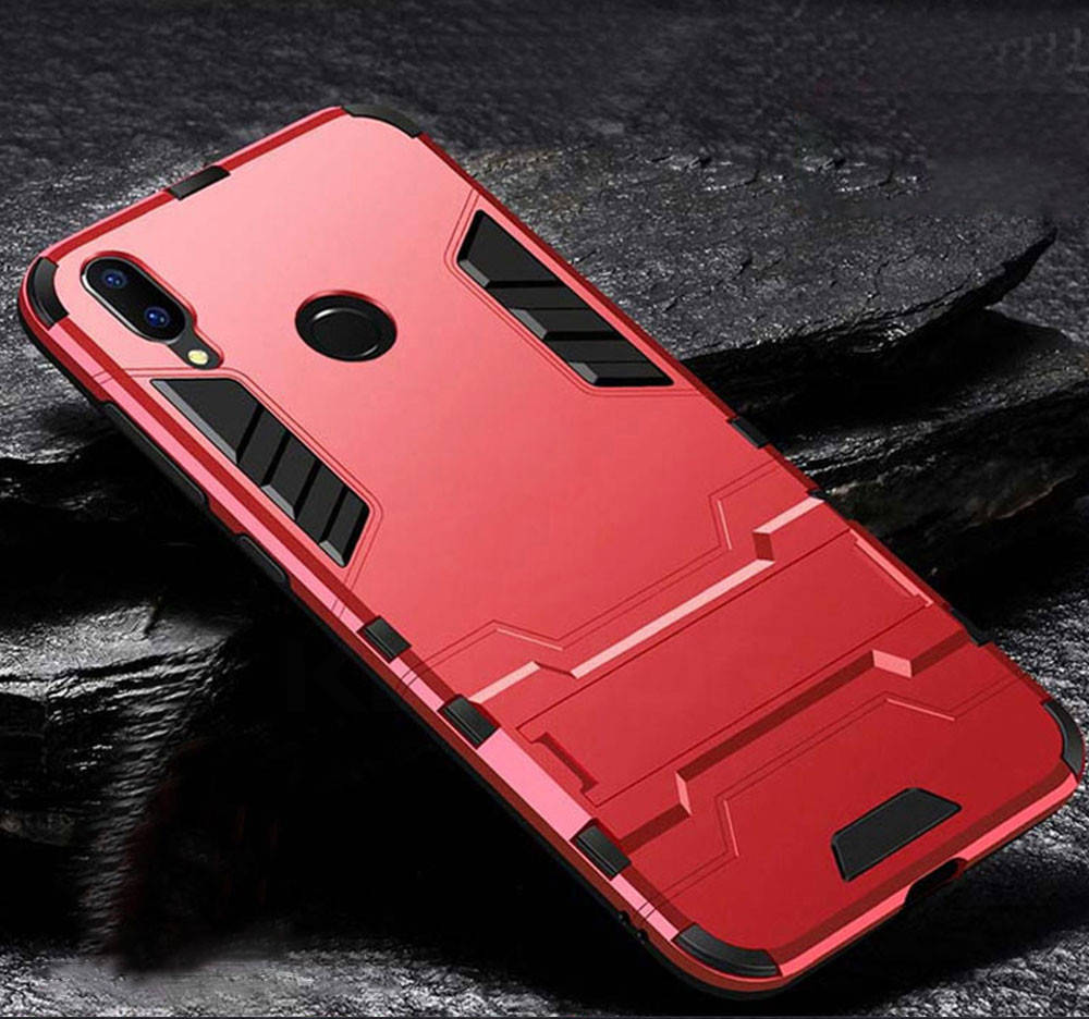 

PC + TPU чехол Metal armor для Honor 8X (7 цветов) красный