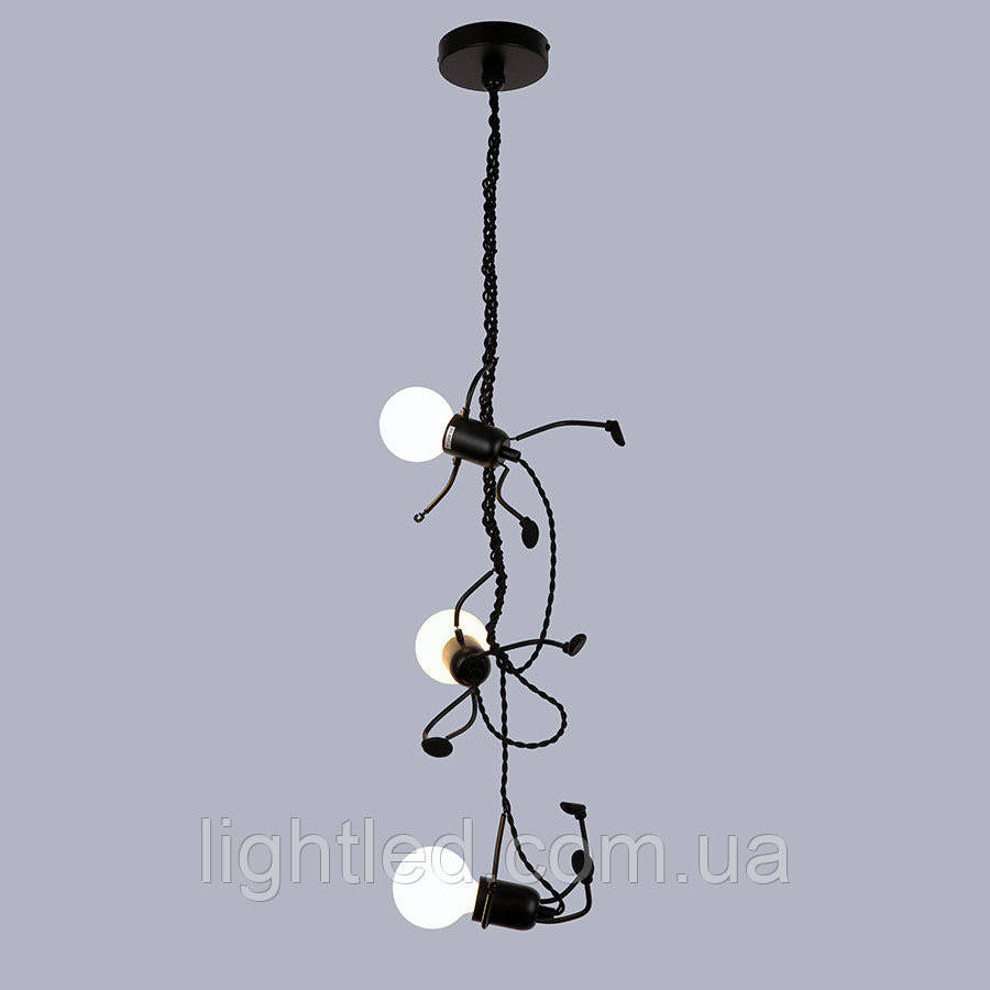 

Люстра чёрная "Три человечка на канате" (20-P26016-3S BK), Черный