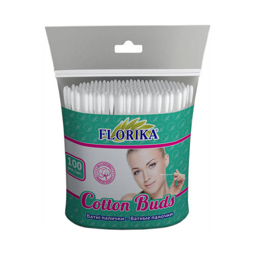 

Ватные палочки "FLORIKA" - 100 шт, полиэтиленовая упаковка