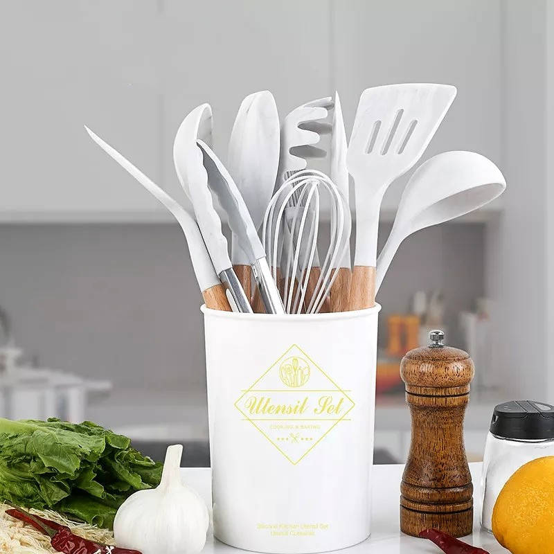 

Набор белых силиконовых кухонных принадлежностей 12 предметов Kitchen Set
