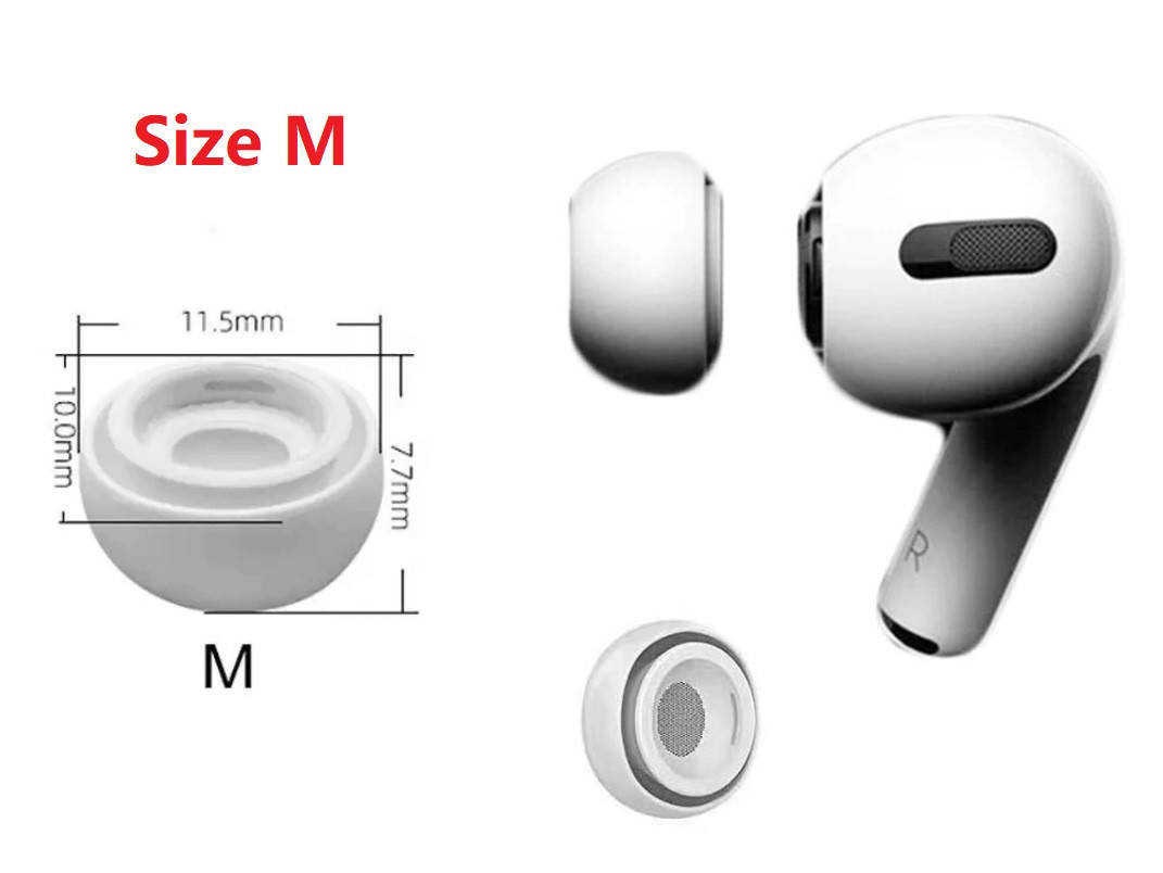 

Силиконовые противоскользящие вакуумные амбушюры Apple AirPods Pro MWP22 TWS Pro Размер M средние