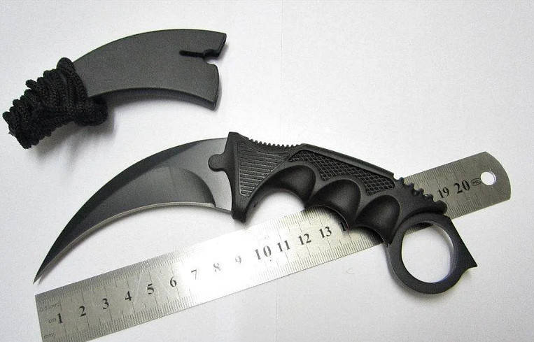 

Нож керамбит черный, нож CS GO Karambit, тактический нож коготь