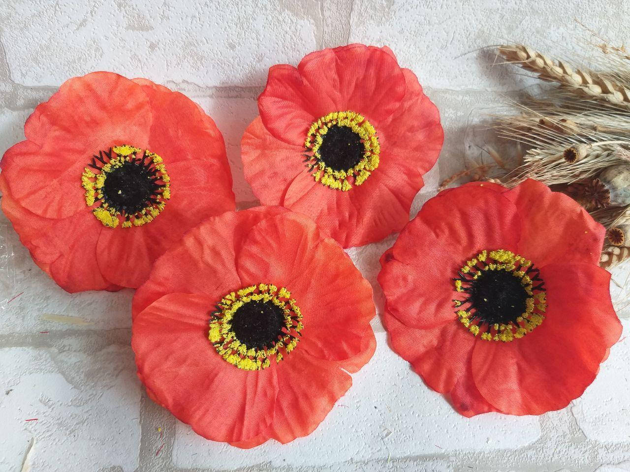 

Мак искусственные голоки d-10,5см, 4 шт\уп., 15/10 (цена за 1 шт. +5 грн.)