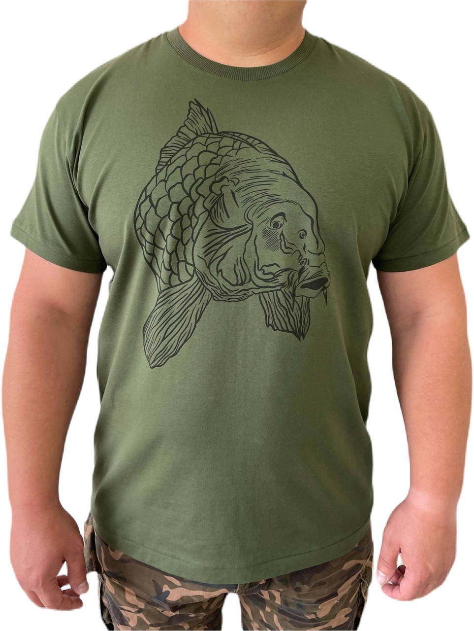 

Мужская футболка Хаки (принт Карп), L-XXL