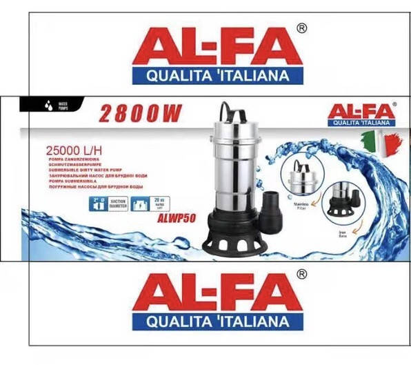 

Дренажно-фекальный насос AL-FA ALWP50 (2800W) 2500 л\мин ( Для грязной воды )