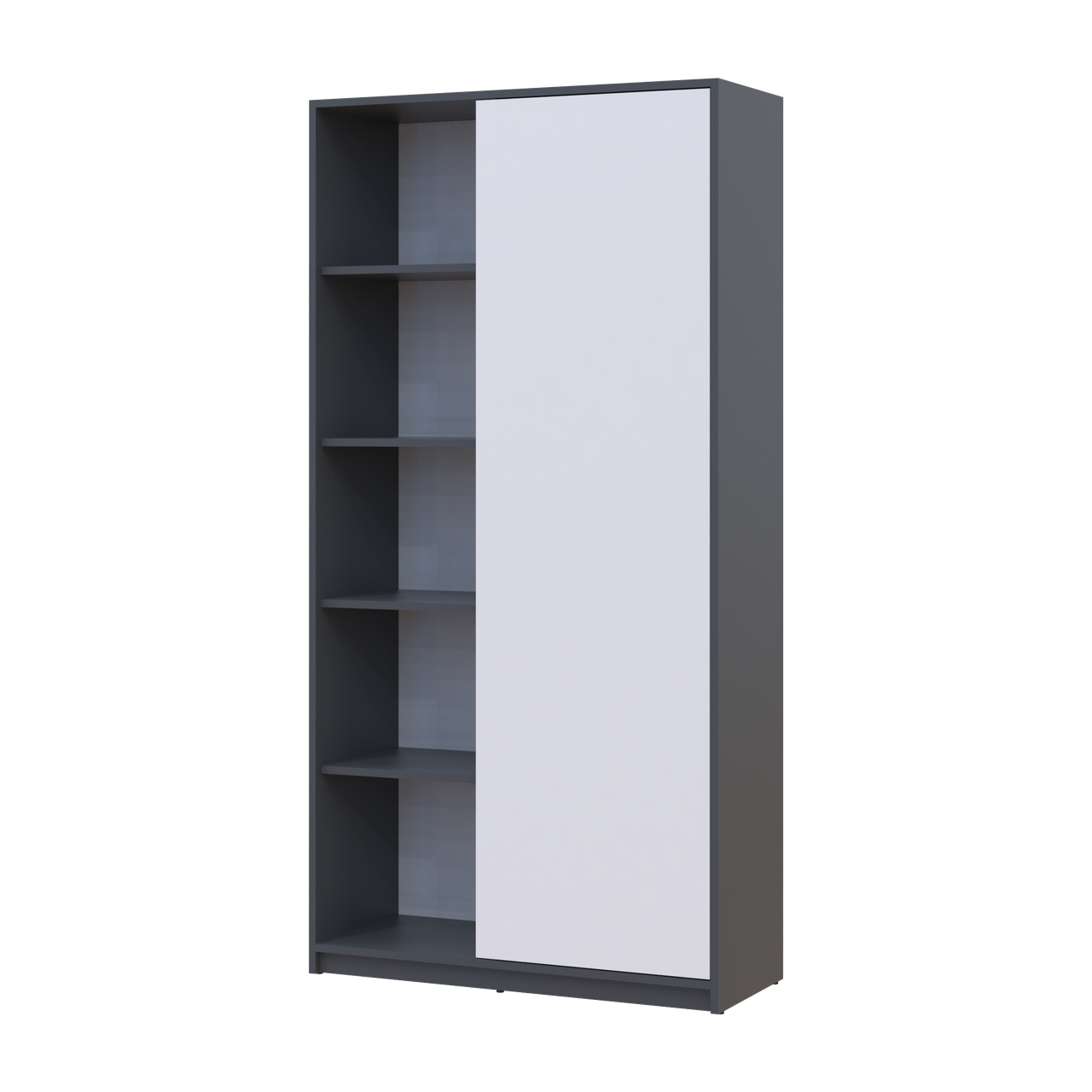 Розпашна Шафа Doros Студент Графіт/Білий 90х38х180 (44900273) 3