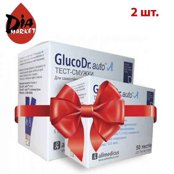 

Тест-полоски GlucoDr - 2 упаковки по 50шт.