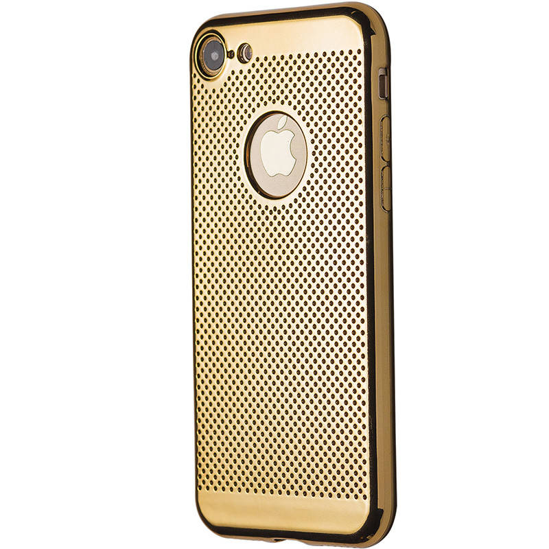 

Чехол-накладка DK силикон хром Перфорация для Apple iPhone 7 / 8 / SE 2 (gold)