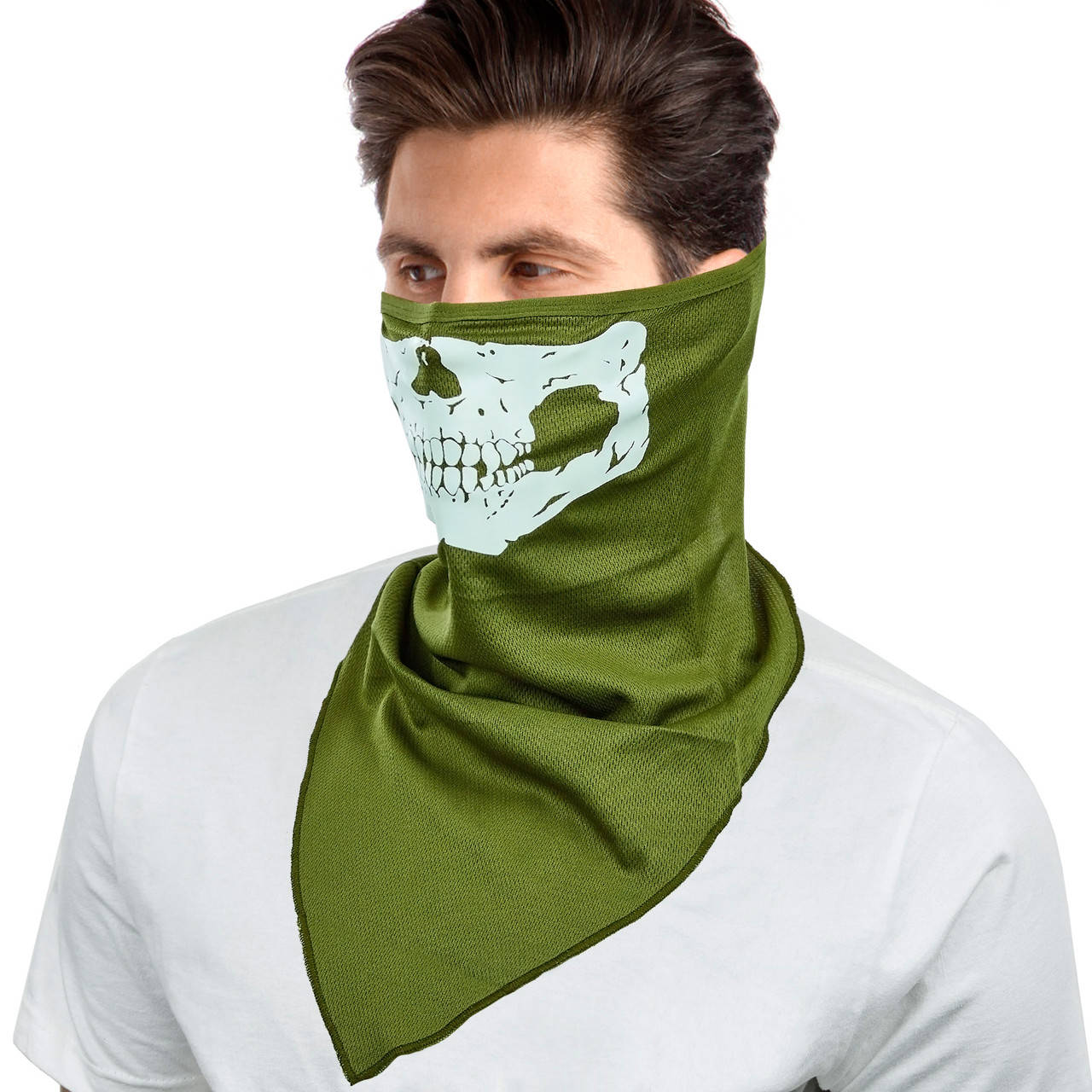 

Мультиповязка платок со светящимся принтом скелет Scout Heroe 0353 олива