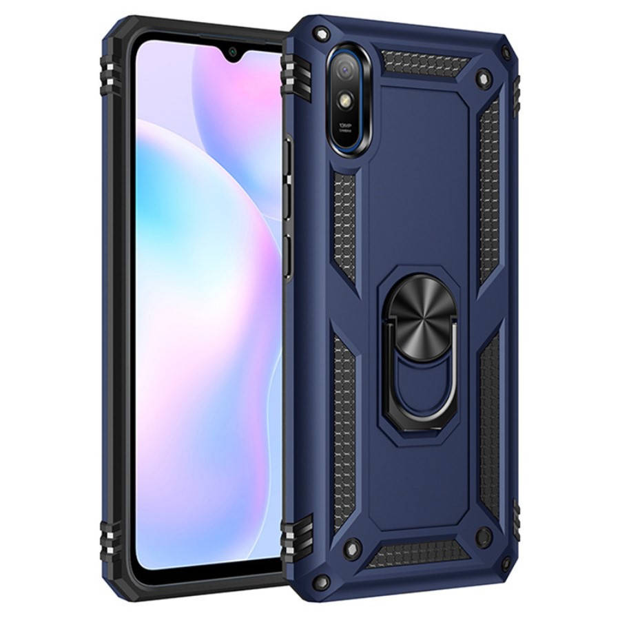 

Противоударный чехол Combo Ring для Xiaomi Redmi 9A (Разные цвета) Синий