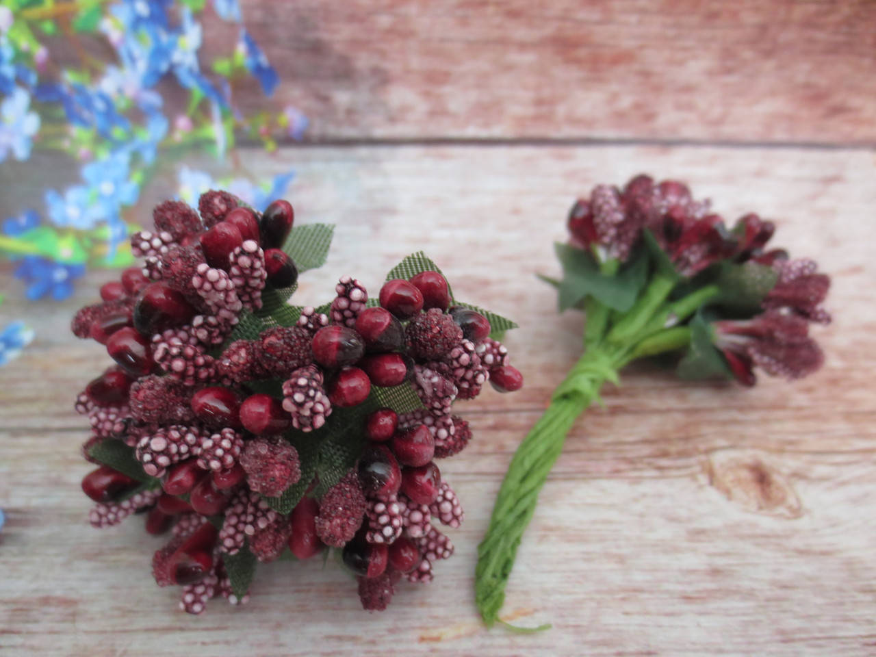 

Сложные тычинки, цвет БОРДОВЫЙ, 12 шт. на проволоке