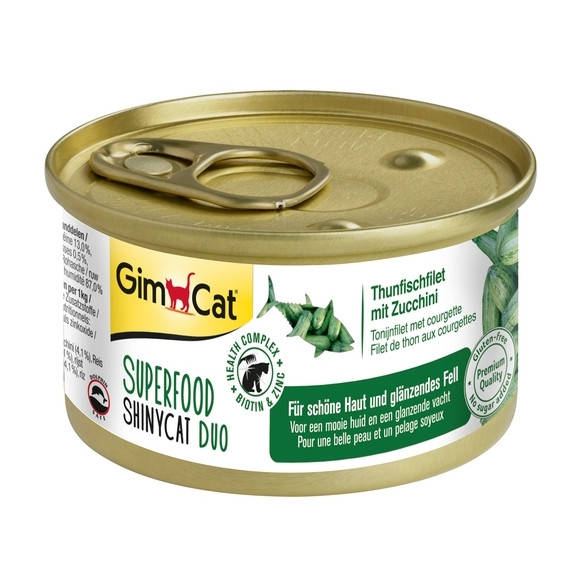 

GimCat Superfood ShinyCat Duo консервы для кошек с тунцом и цукини, 70г