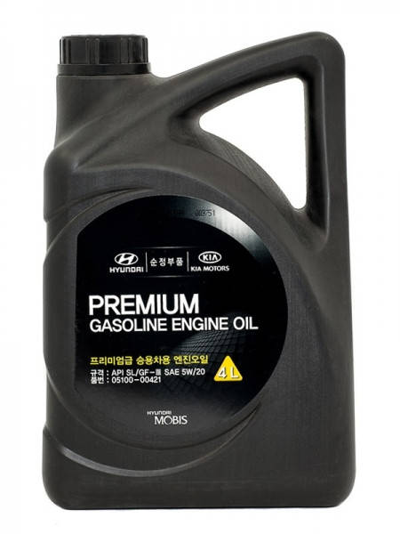 

Моторное масло Hyundai Kia PREMIUM EXTRA GASOLINE 5W-20 SL 4л