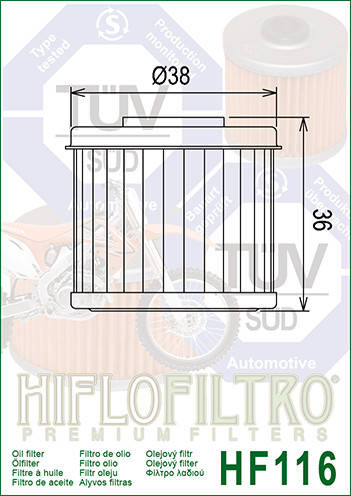 

Масляный фильтр HIFLO HF116 на мотоциклы