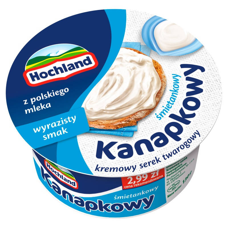

Крем-сыр сливочный Kanapkowy "Hochland" фасовка0.130 kg