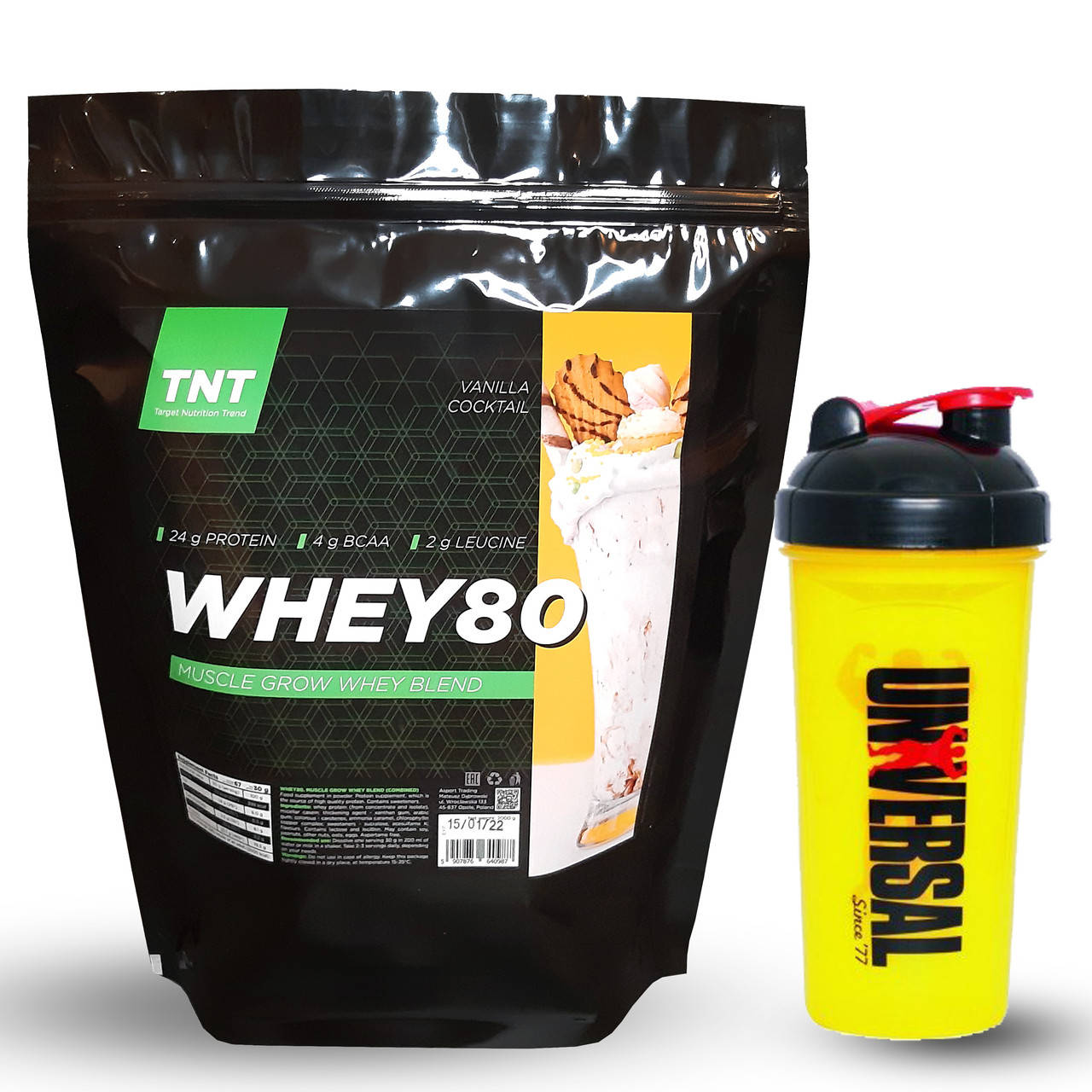 

Протеин для роста мышц Польша 80% белка 2 кг ваниль + шейкер