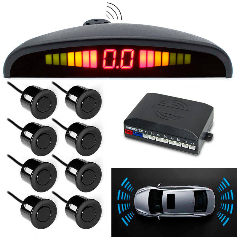 

Парковочная система парктроник (8 датчиков парковки), Parking Sensor, парковочный радар на авто (NV), Черный