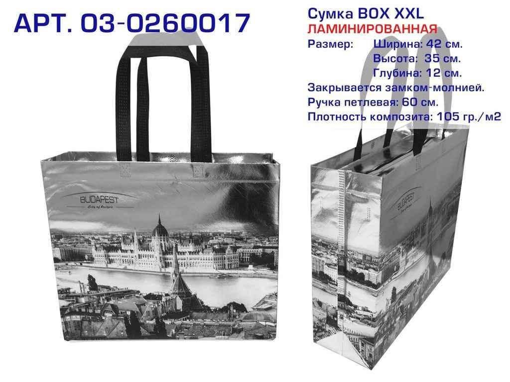 

Еко сумка (03) Ламінація, Budapest ,420х350х120, 482-03-0260017z ТМ ECOBAG