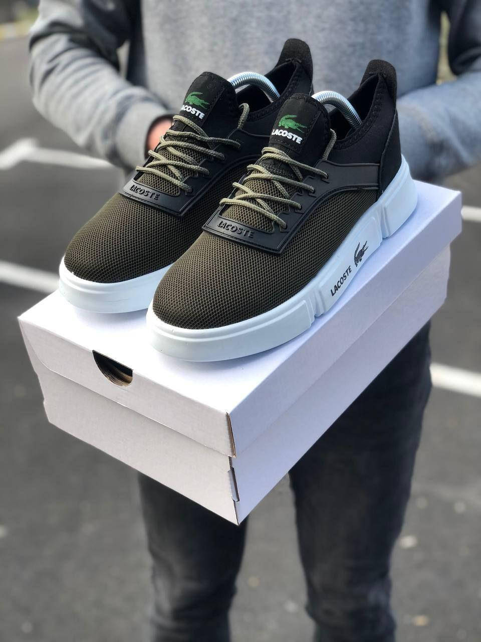 

Мужские кроссовки зеленые Lacoste Сетка [40-44] р., Зелёный