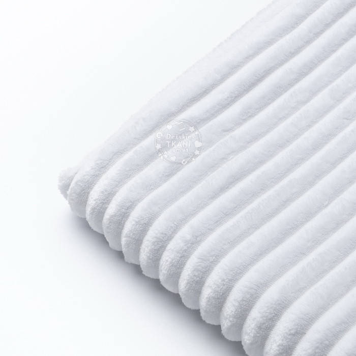 

Лоскут плюша Stripes белого цвета, плотность 280 г/м2, размер 65*80 см, Белый