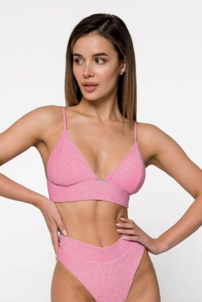 

Верхняя часть купальника топ Designed for Fitness Glam Lurex Rose L, Розовый
