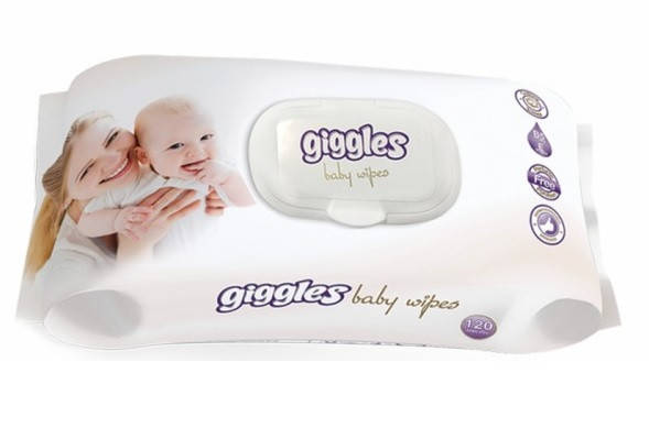 

Влажные салфетки Giggles для детей и мам с клапаном (120 шт.)