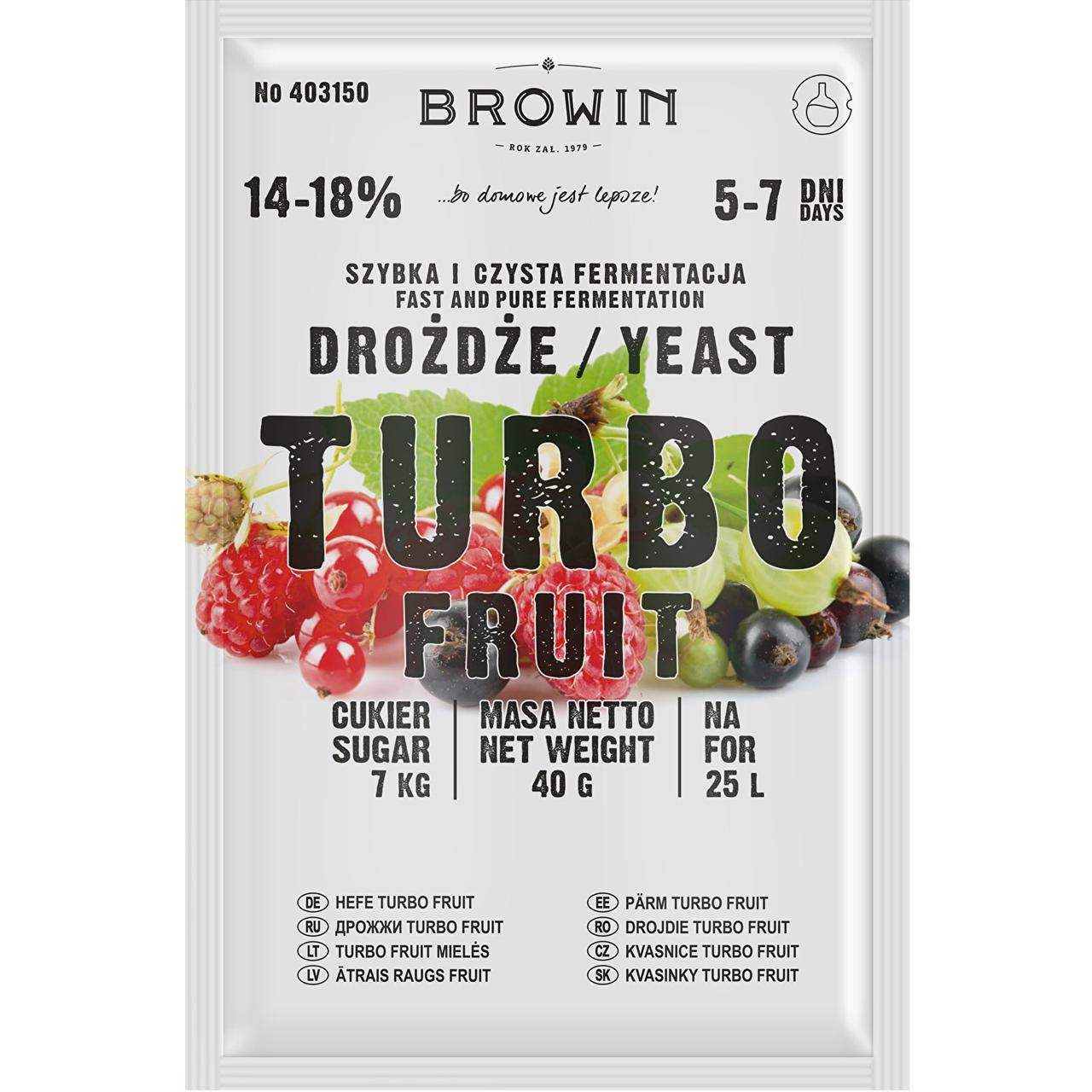 

Дрожжи винные Турбо Фрут (Turbo Fruit), BROWIN Польша