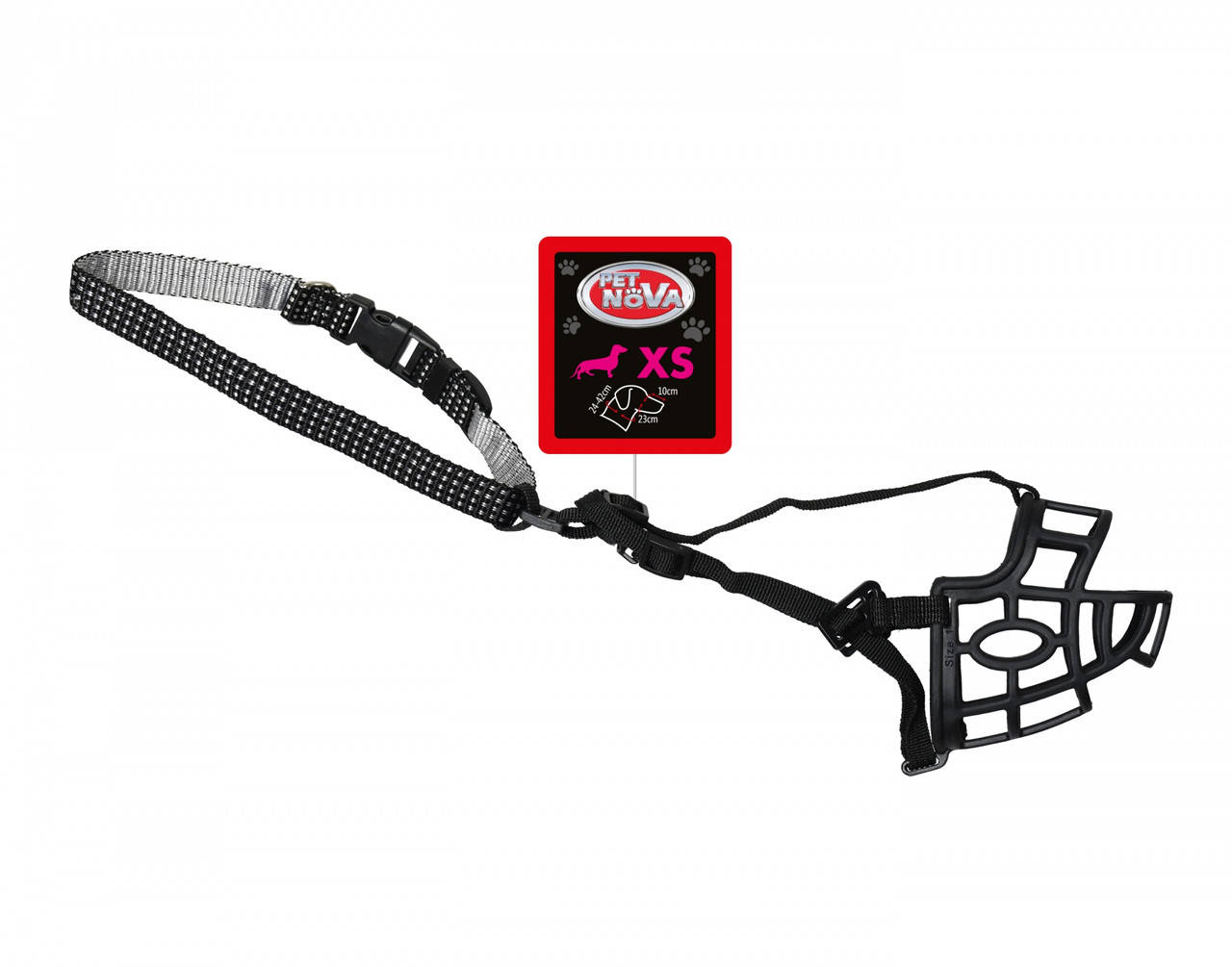 

Намордник с ошейником Pet Nova COLLAR-XS, Черный