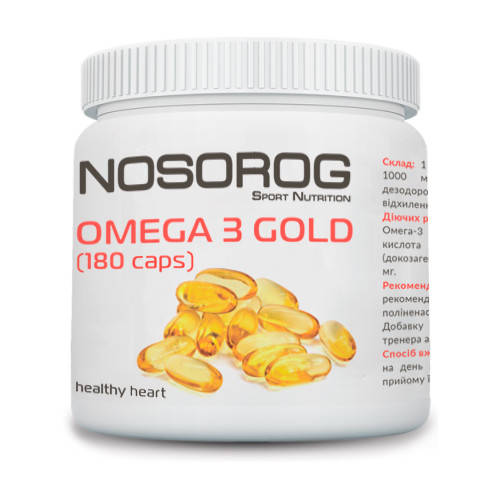 

Жирные кислоты Омега 3 Носорог / Nosorog Nutrition Gold 180 капсул