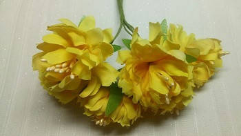

Хризантема органза желтая 6 шт, Желтый