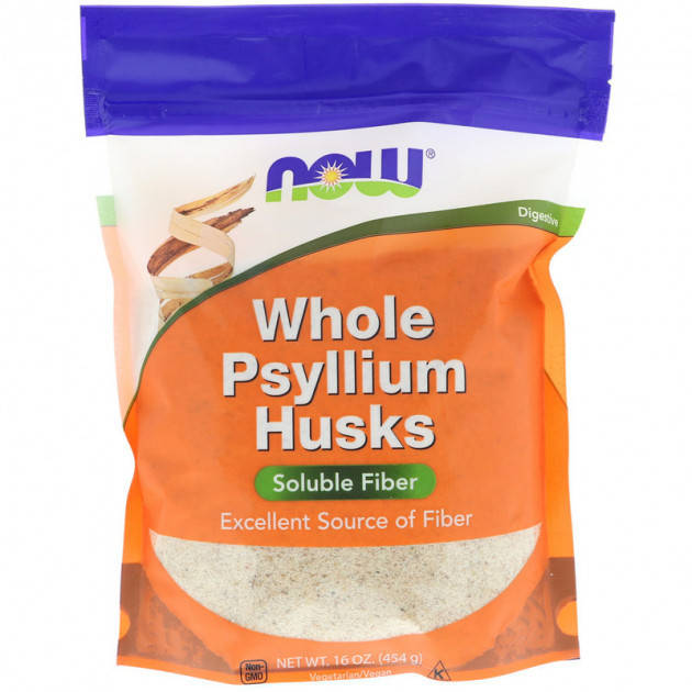 

Now Foods, Whole Psyllium Husks (454г), клетчатка из подорожника