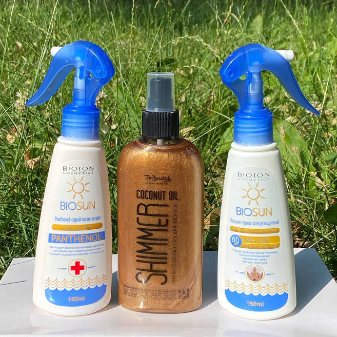 

Набор солнцезащитных средств: лосьон-спрей SPF 60 + шиммер+ пантенол