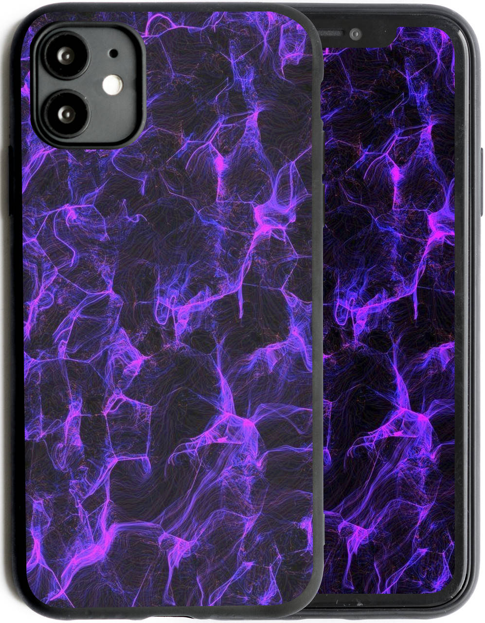 

Силиконовый черный чехол с принтом "Neon Web" для iPhone 11