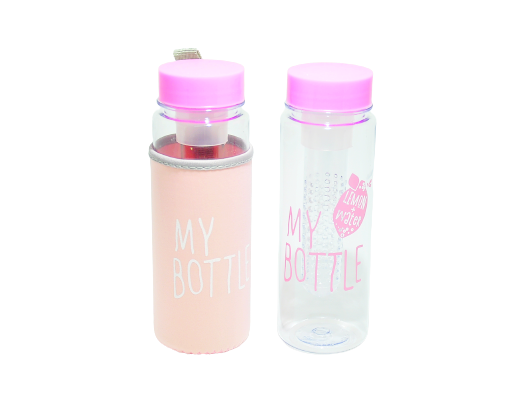 

Пляшечка для напоїв з чохлом MY BOTTLE NEW Pink