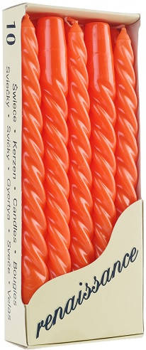 

Свеча витая оранжевая Bispol 24.5 см 10 шт (20-020), Оранжевый