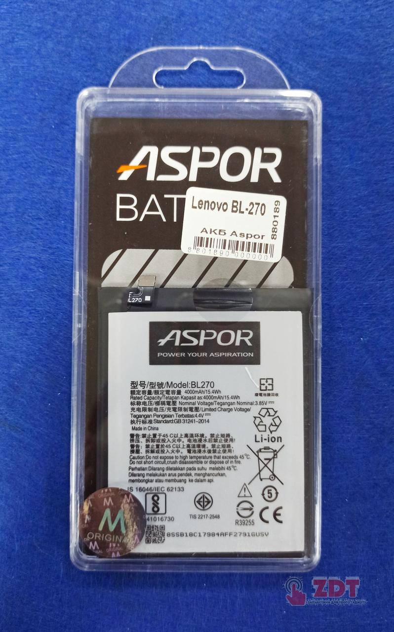 

Аккумулятор Aspor для Lenovo BL-270 (Vibe K6 Plus/K6 Note) (880189)