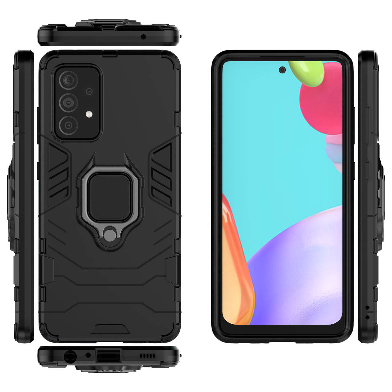 

Бронированный чехол для Samsung Galaxy A32 4G A325 с кольцом Black, Черный