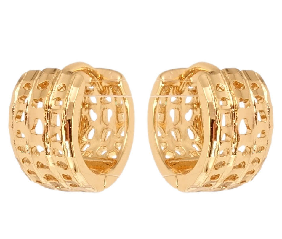 

Серьги Xuping Позолота 18K колечки "Декоративный резной орнамент"