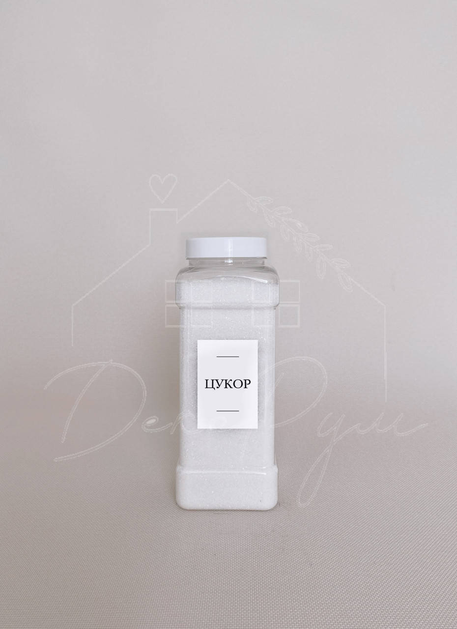 

Емкость пластиковая 1000 мл "Цукор" белый цвет, Черный