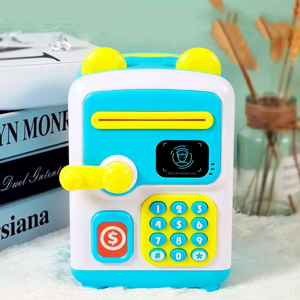 

Электронная детская сейф-копилка с кодовым замком Face Recognition Money BOX / Интерактивная копилка для детей, Синий