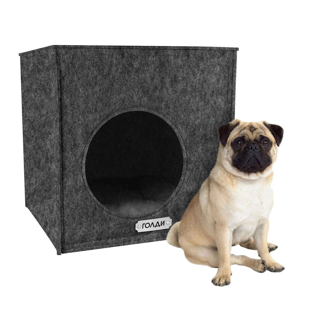 

Домик для животных Bronzedog Кубик серый L